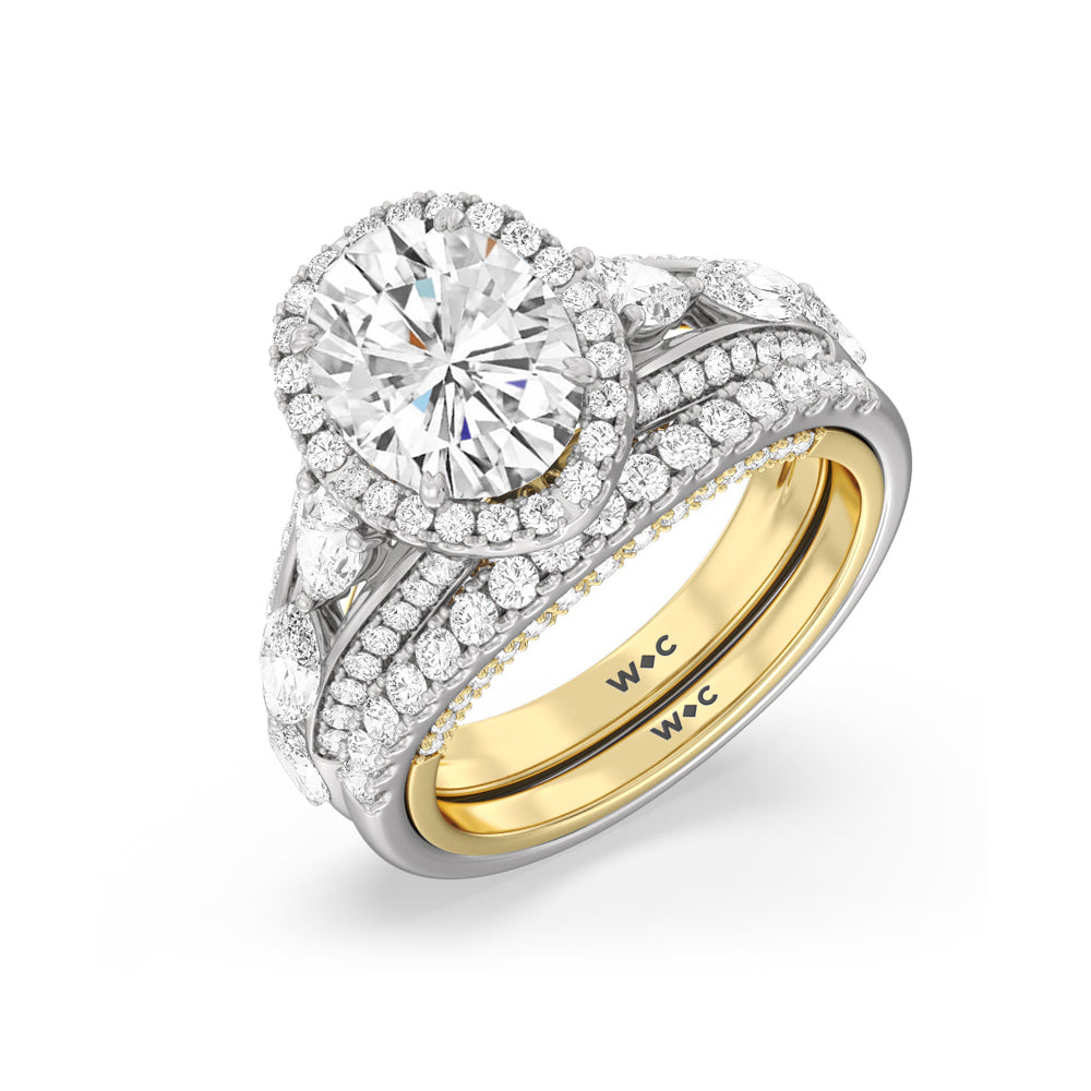 The Apollo Ring with Round Cut Diamond in 14KT White & Yellow Gold view 5
