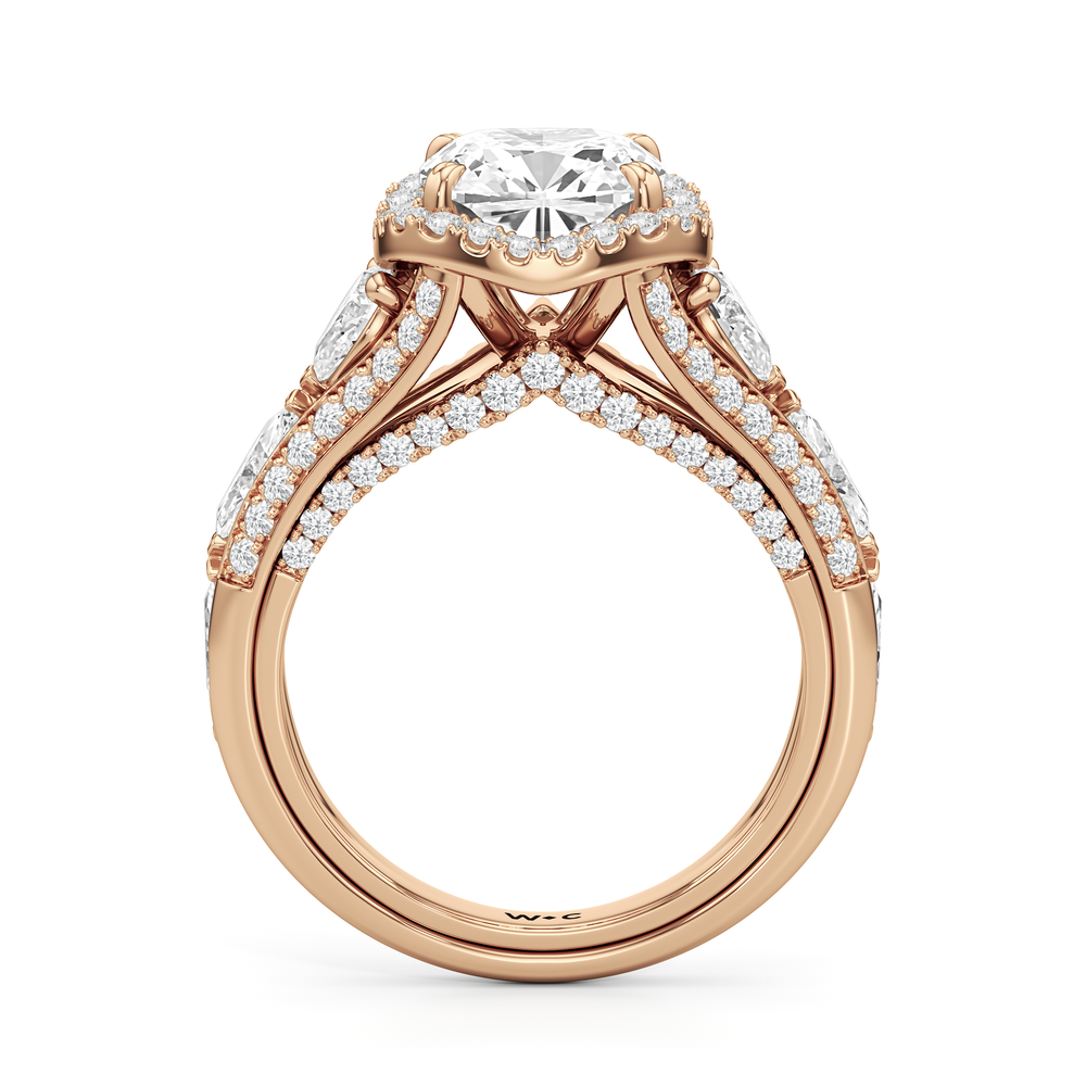 The Apollo Ring with Cushion Cut Diamond in 14KT Rose Gold view 3
