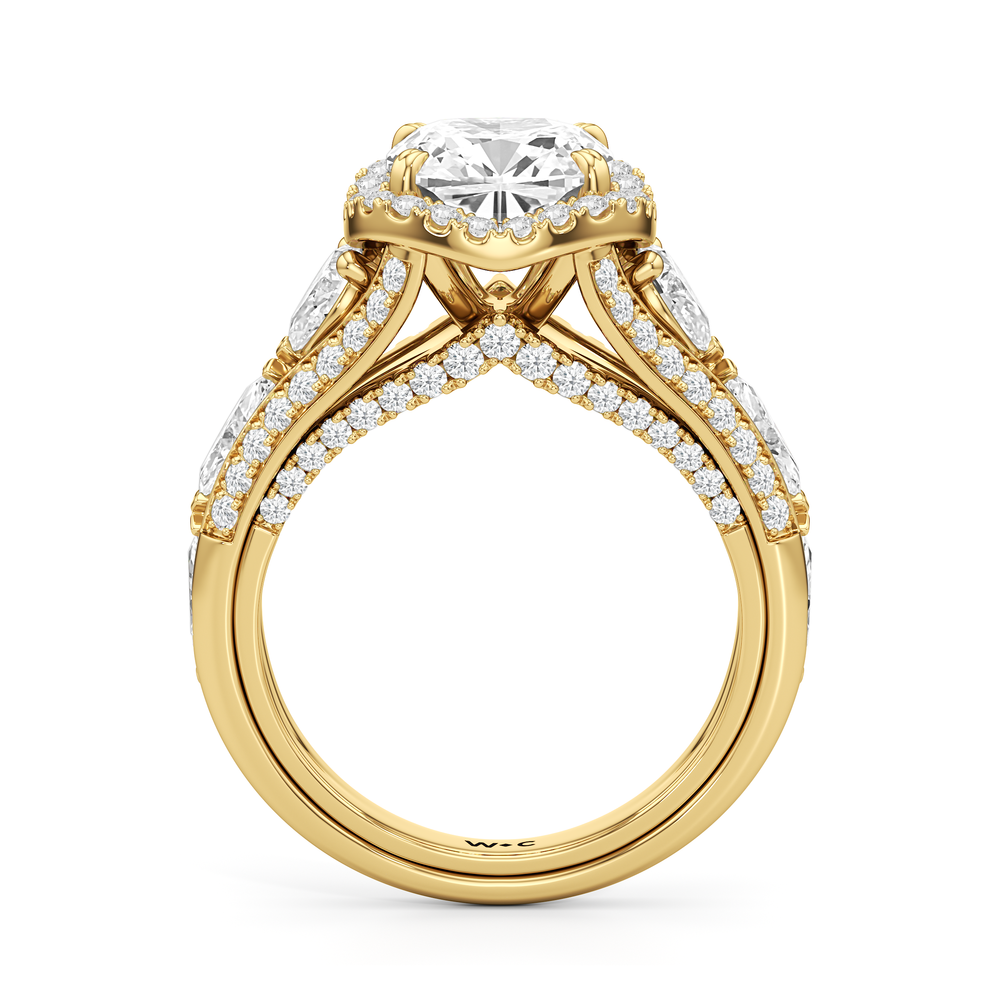 The Apollo Ring with Cushion Cut Diamond in 14KT Yellow Gold view 3
