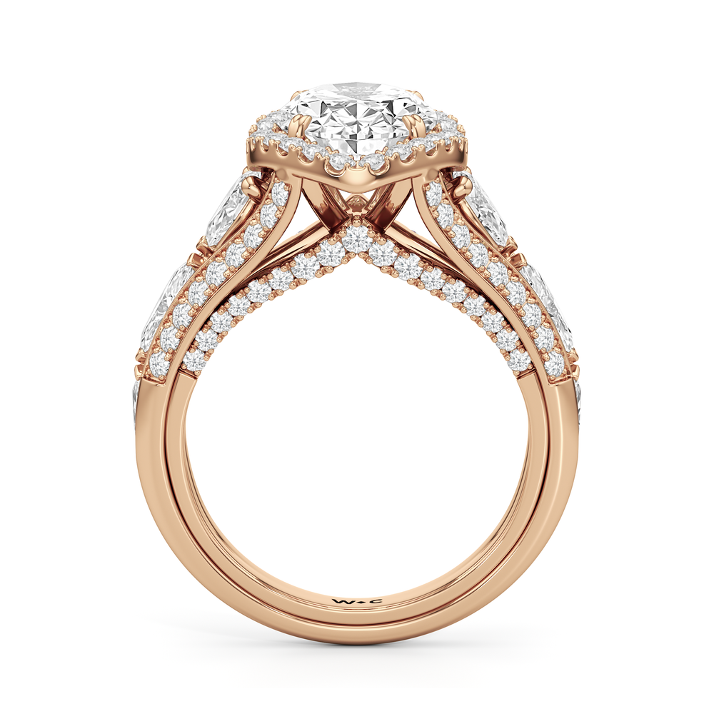 The Apollo Ring with Oval Cut Diamond in 14KT Rose Gold view 3

