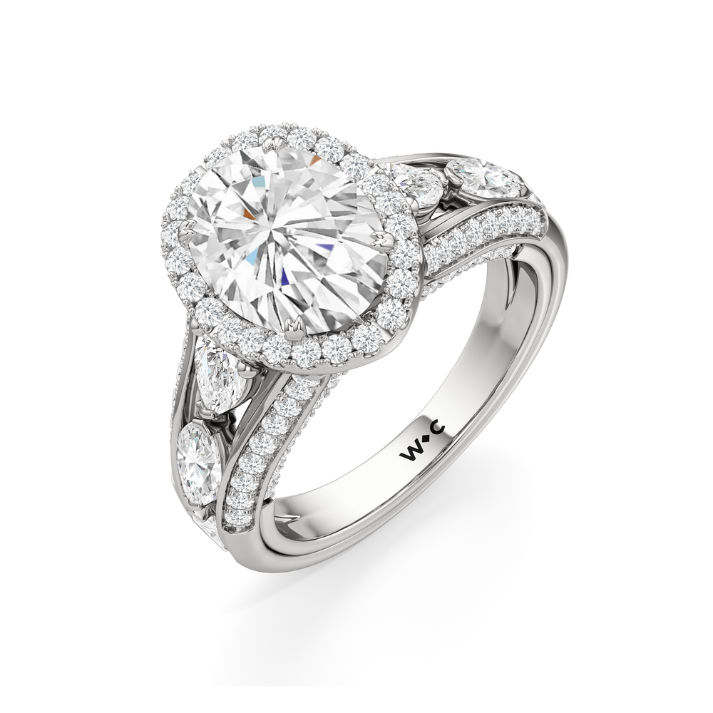 The Apollo Ring with Oval Cut Diamond in 14KT Platinum view 4
