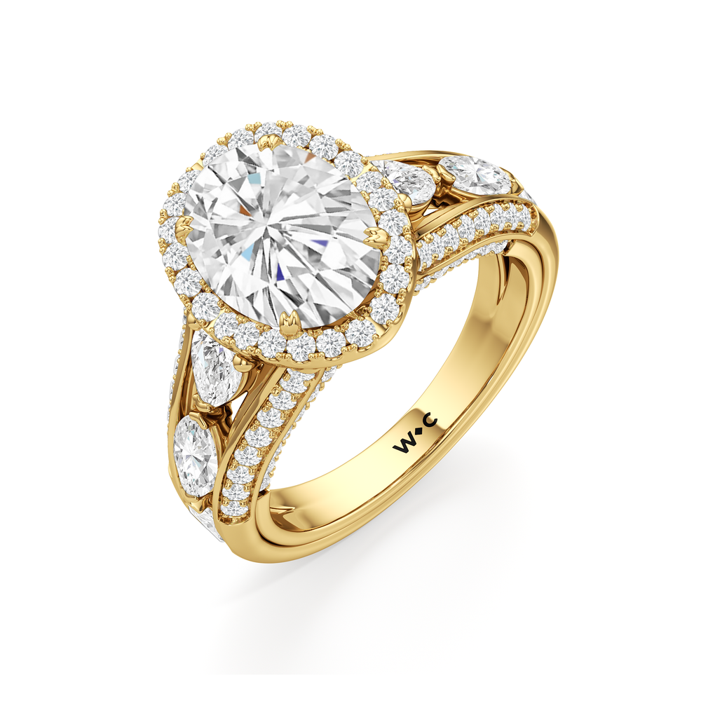 The Apollo Ring with Oval Cut Diamond in 14KT Yellow Gold view 4
