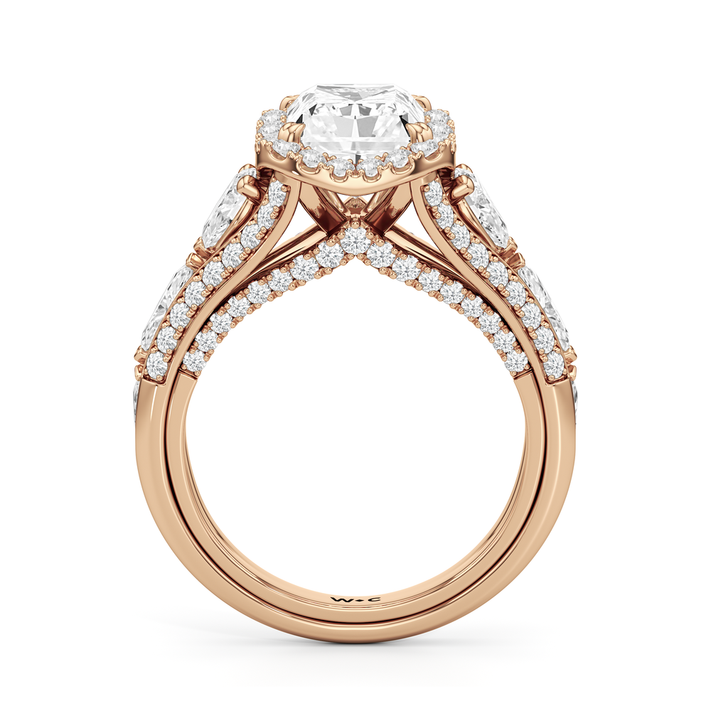 The Apollo Ring with Radiant Cut Diamond in 14KT Rose Gold view 3
