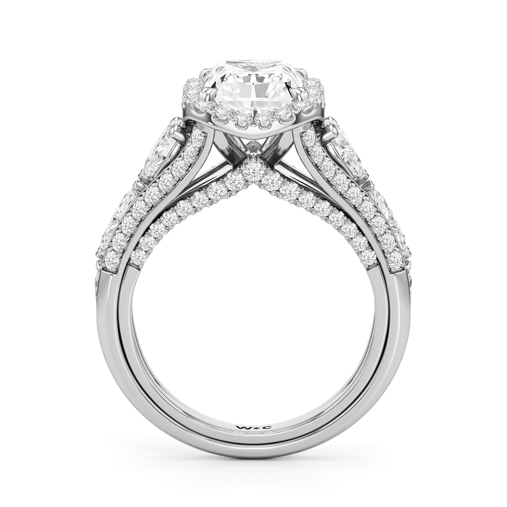 The Apollo Ring with Radiant Cut Diamond in 14KT Platinum view 3
