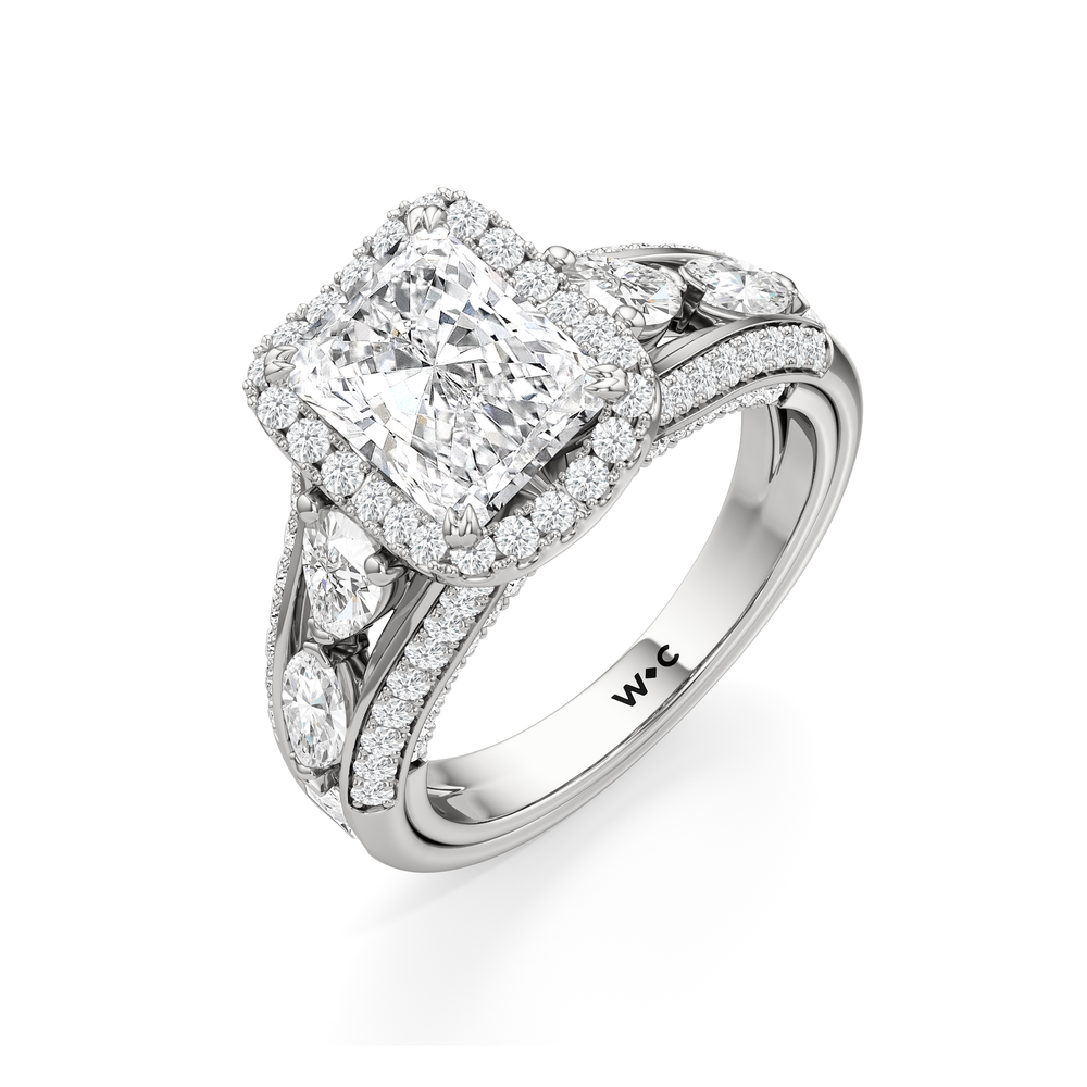 The Apollo Ring with Radiant Cut Diamond in 14KT Platinum view 4
