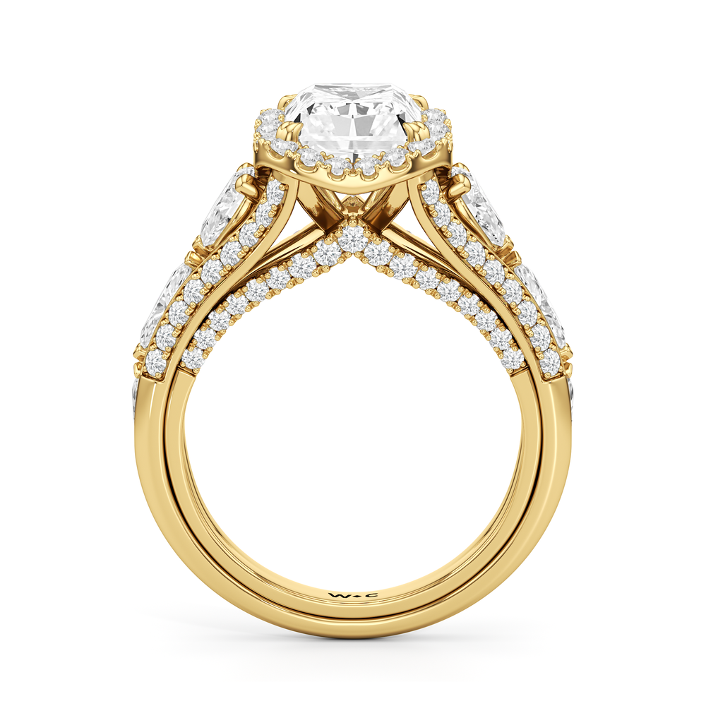 The Apollo Ring with Radiant Cut Diamond in 14KT Yellow Gold view 3
