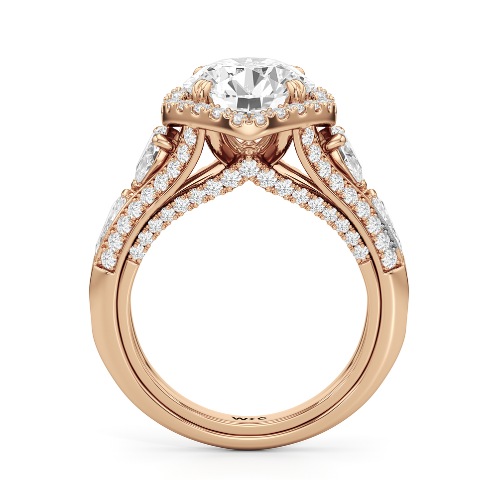 The Apollo Ring with Round Cut Diamond in 14KT Rose Gold view 3
