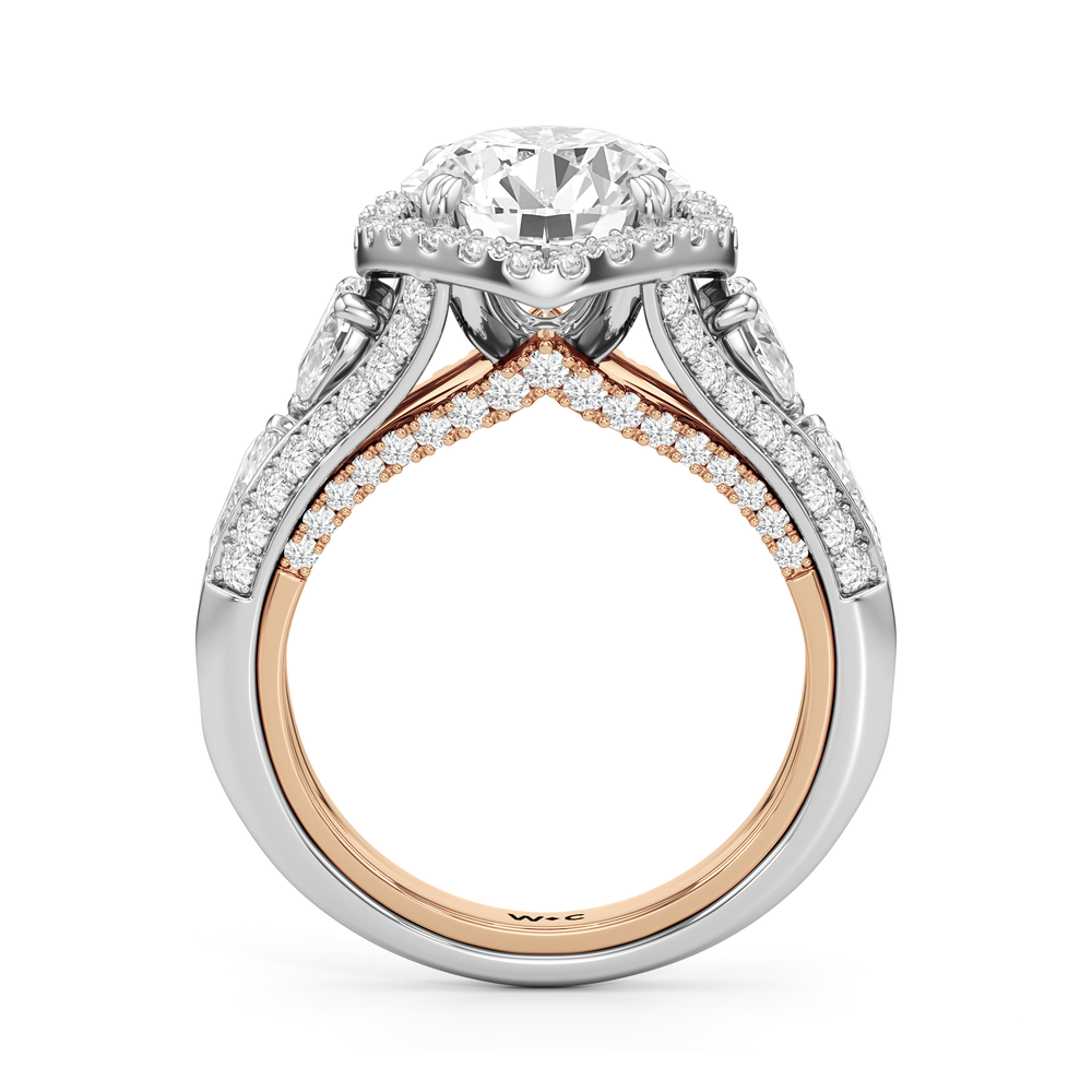 The Apollo Ring with Round Cut Diamond in 14KT White & Rose Gold view 3
