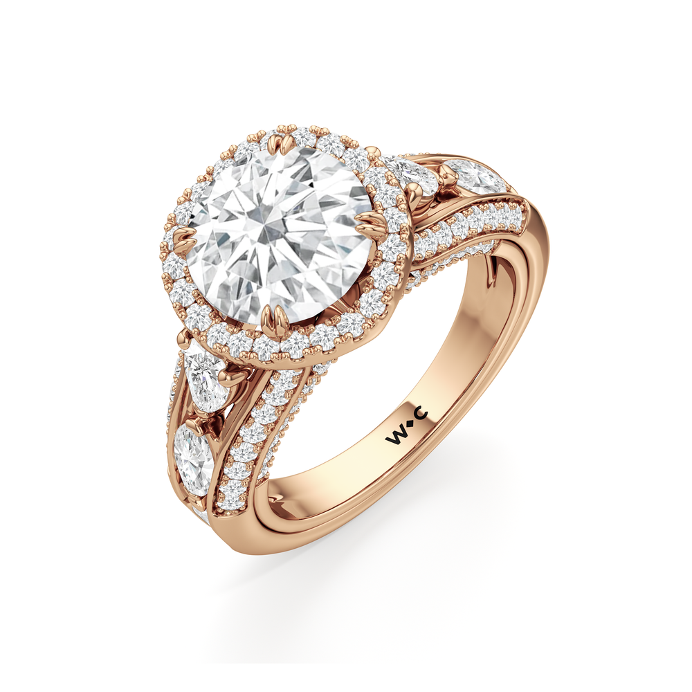 The Apollo Ring with Round Cut Diamond in 14KT Rose Gold view 4
