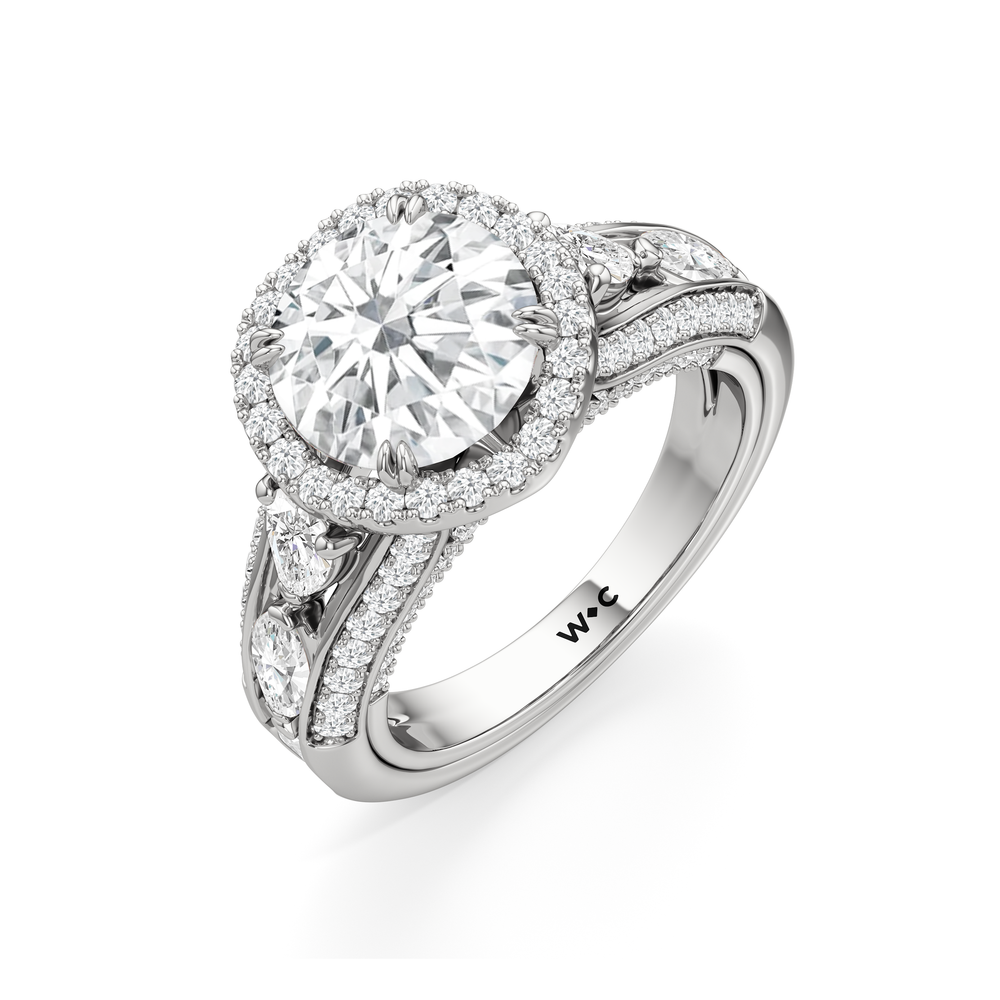 The Apollo Ring with Round Cut Diamond in 14KT Platinum view 4

