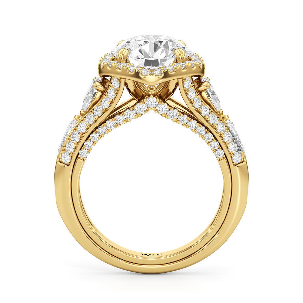 The Apollo Ring with Round Cut Diamond in 14KT Yellow Gold view 3
