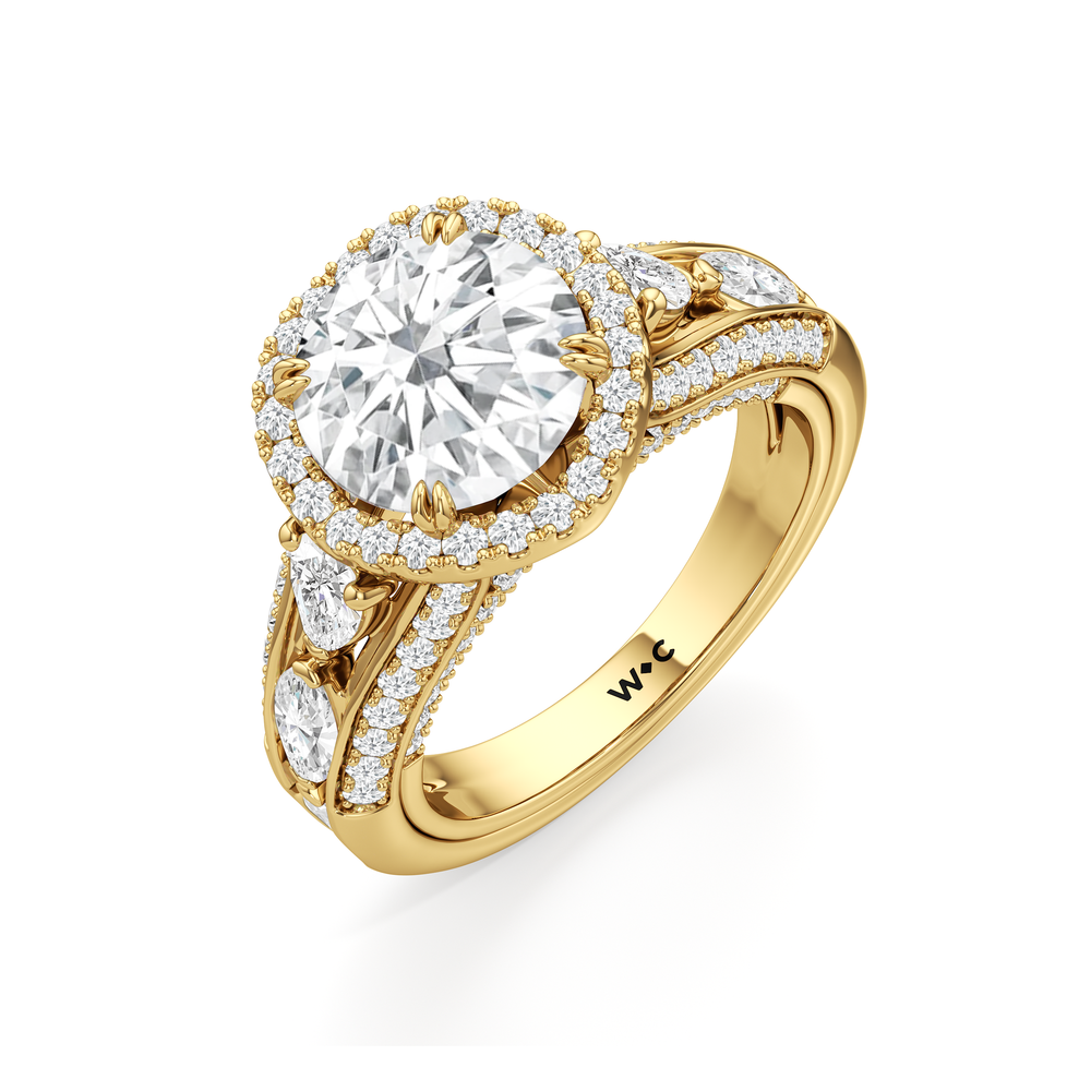 The Apollo Ring with Round Cut Diamond in 14KT Yellow Gold view 4
