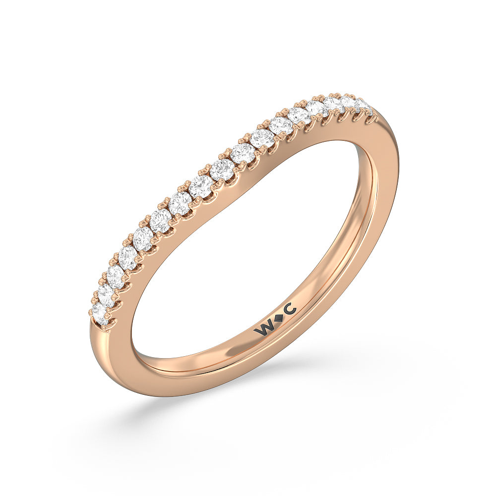 The Greenwich Village Band with 18KT Rose Gold Cut Diamond in 14KT Rose Gold view 4
