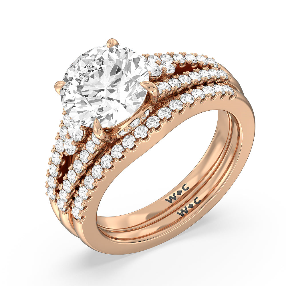 The Greenwich Village Band with 18KT Rose Gold Cut Diamond in 14KT Rose Gold view 3
