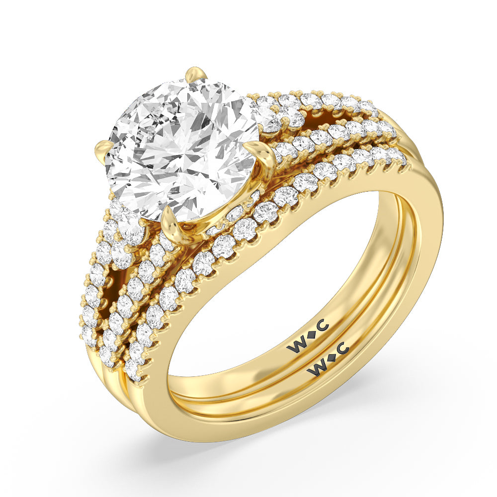 The Greenwich Village Band with 18KT Yellow Gold Cut Diamond in 14KT Yellow Gold view 3
