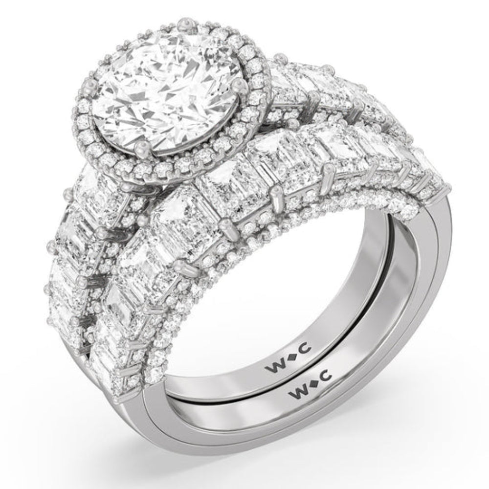 The Plaza Ring with Oval Cut Diamond in 14KT White & Rose Gold view 4
