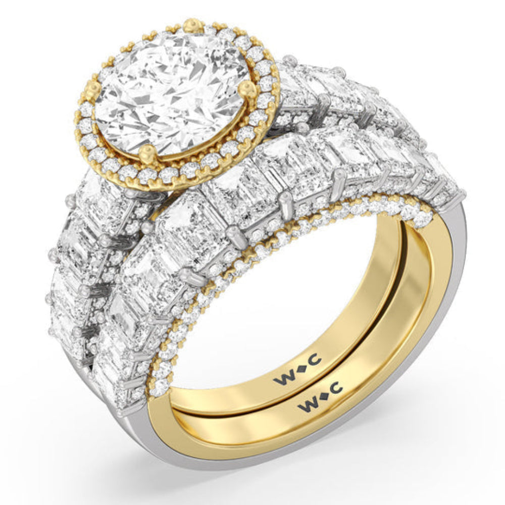 The Plaza Ring with Oval Cut Diamond in 14KT White & Rose Gold view 5
