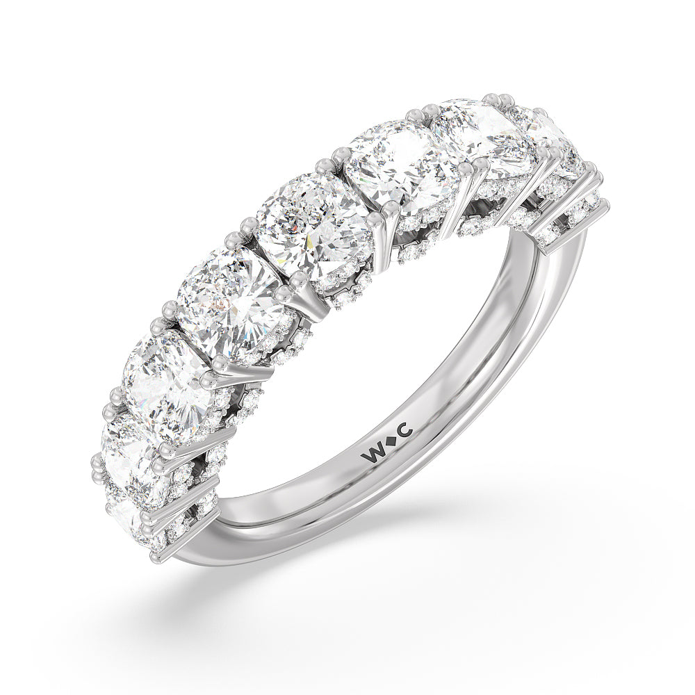 The Manhattan Band with Platinum Cut Diamond in 14KT Platinum view 4
