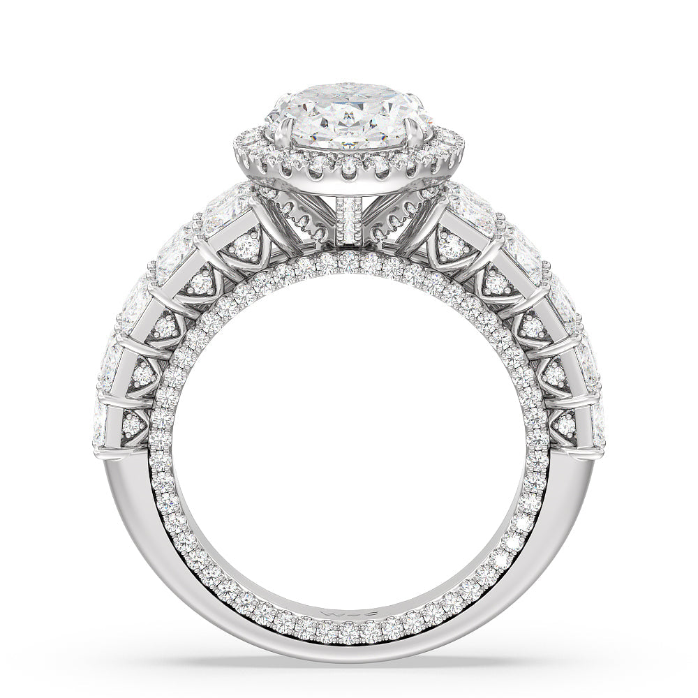 Oval Cut The Rockefeller Ring (E+ VVS+) with Lab Grown Diamond in 14KT Platinum view 2
