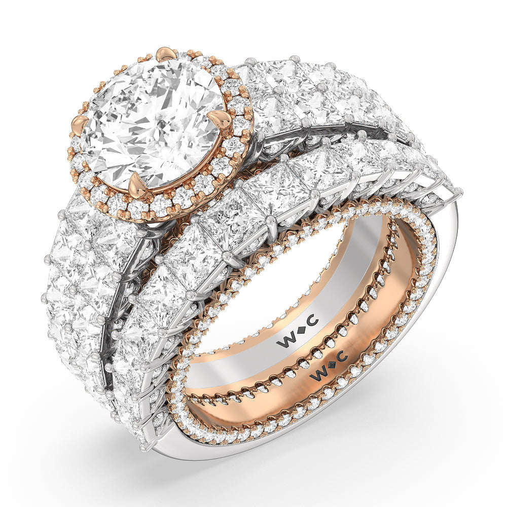 The Rockefeller Ring with Oval Cut Diamond in 14KT White & Rose Gold view 6
