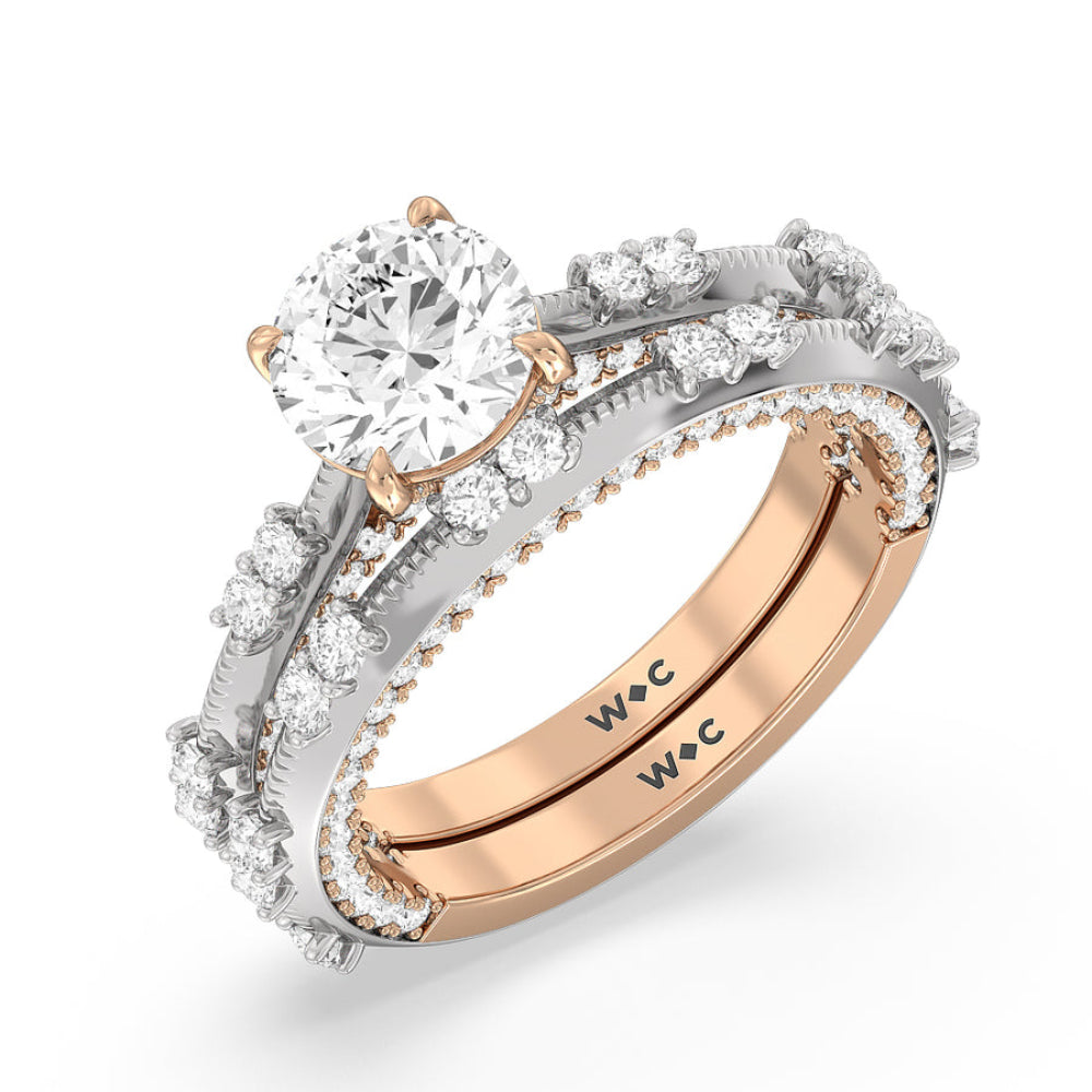 Celestia Knife Edge Milgrain Engagement Ring with Oval Cut Diamond in 14KT Platinum view 6
