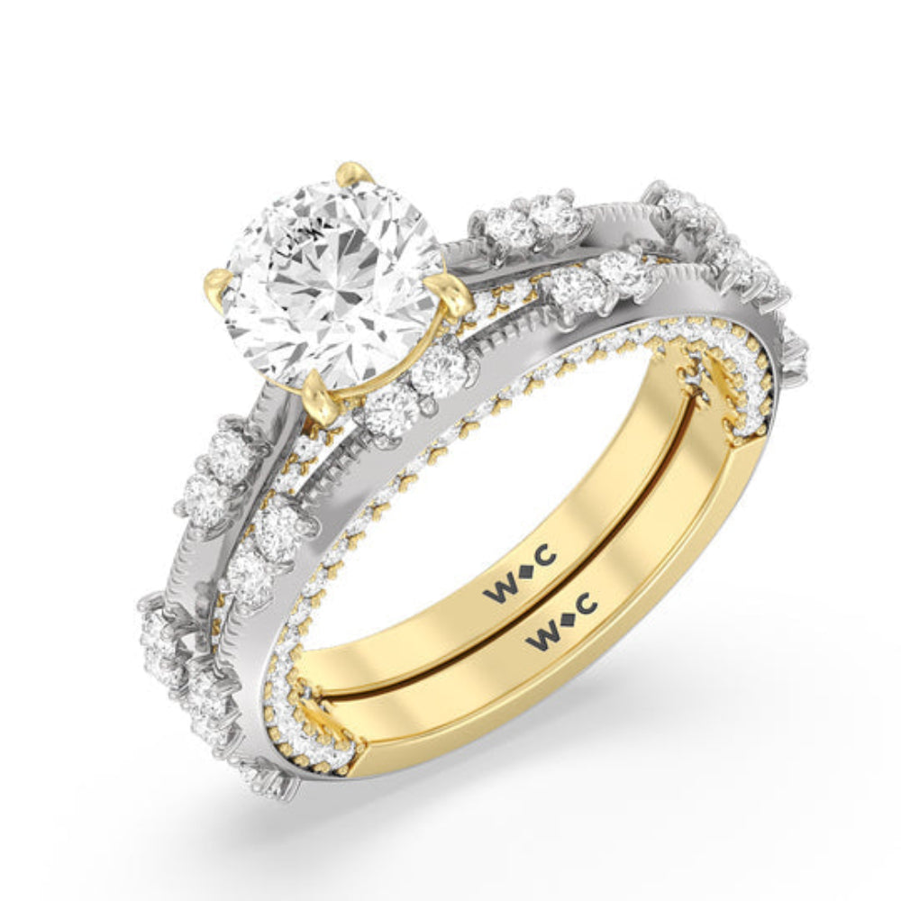 Celestia Knife Edge Milgrain Engagement Ring with Oval Cut Diamond in 14KT Platinum view 5
