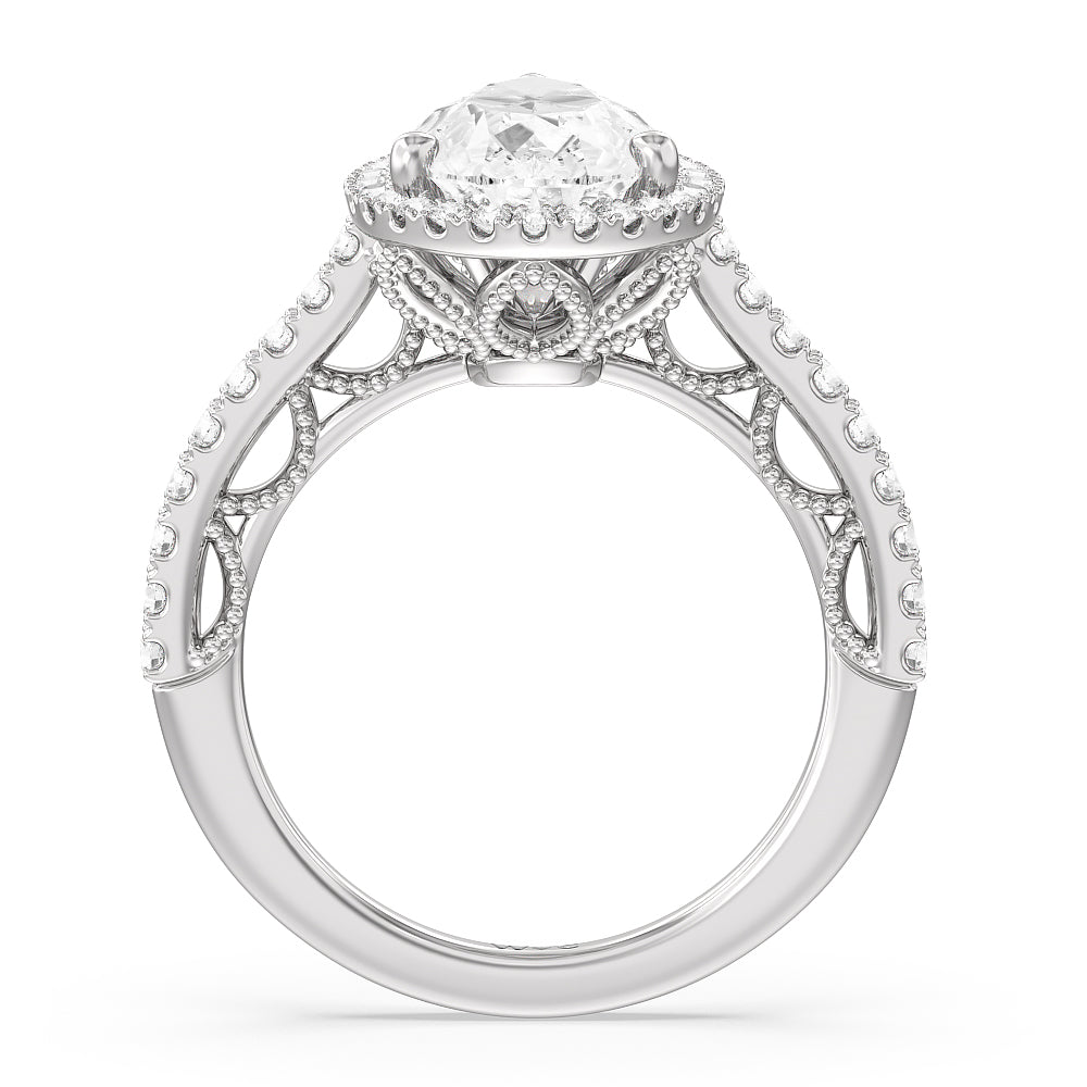 Pear Cut The Frick Ring (E+ VVS+) with Lab Grown Diamond in 14KT Platinum view 3

