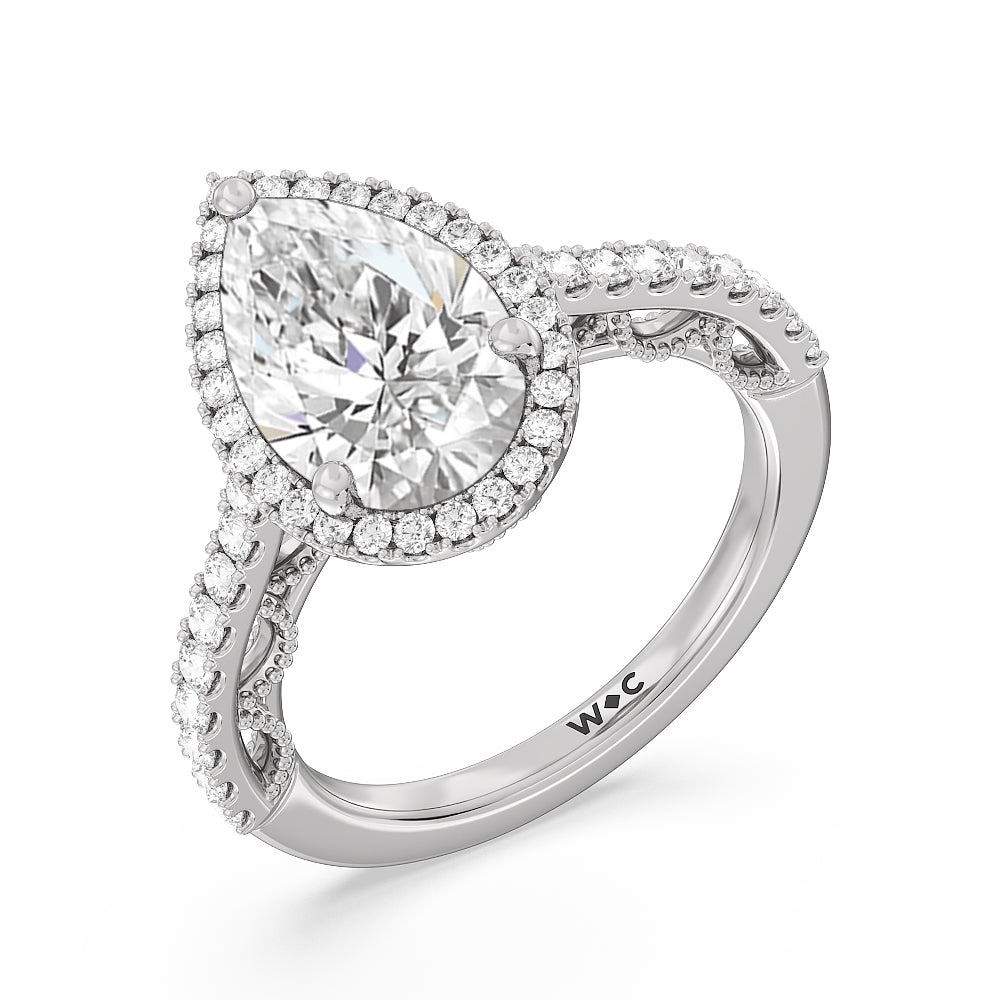 The Frick Ring with Pear Cut Diamond in 14KT Platinum view 4
