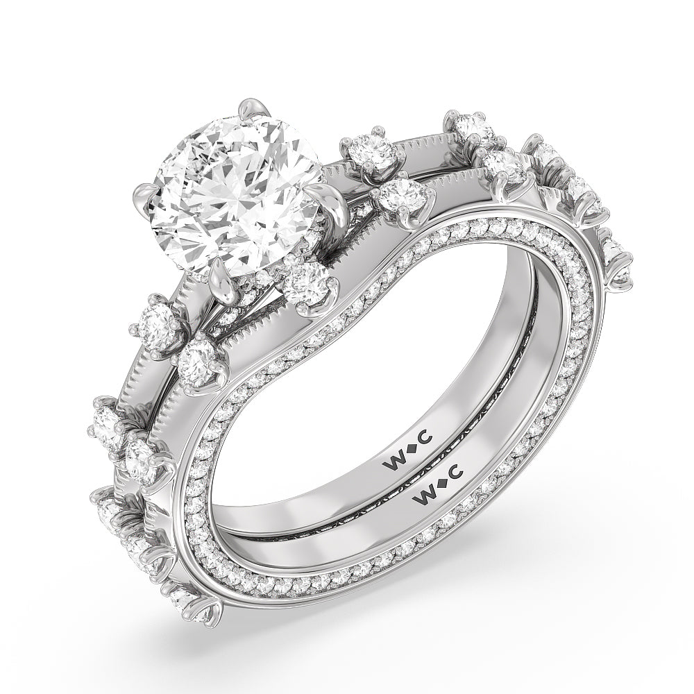 Oval Cut Celestia Hidden Halo Engagement Ring with Lab Grown Diamond in 14KT White & Rose Gold view 4
