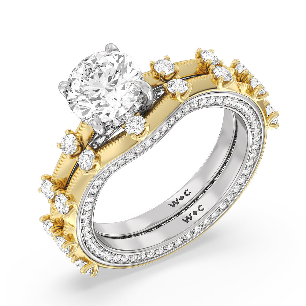 Oval Cut Celestia Hidden Halo Engagement Ring with Lab Grown Diamond in 14KT White & Rose Gold view 5
