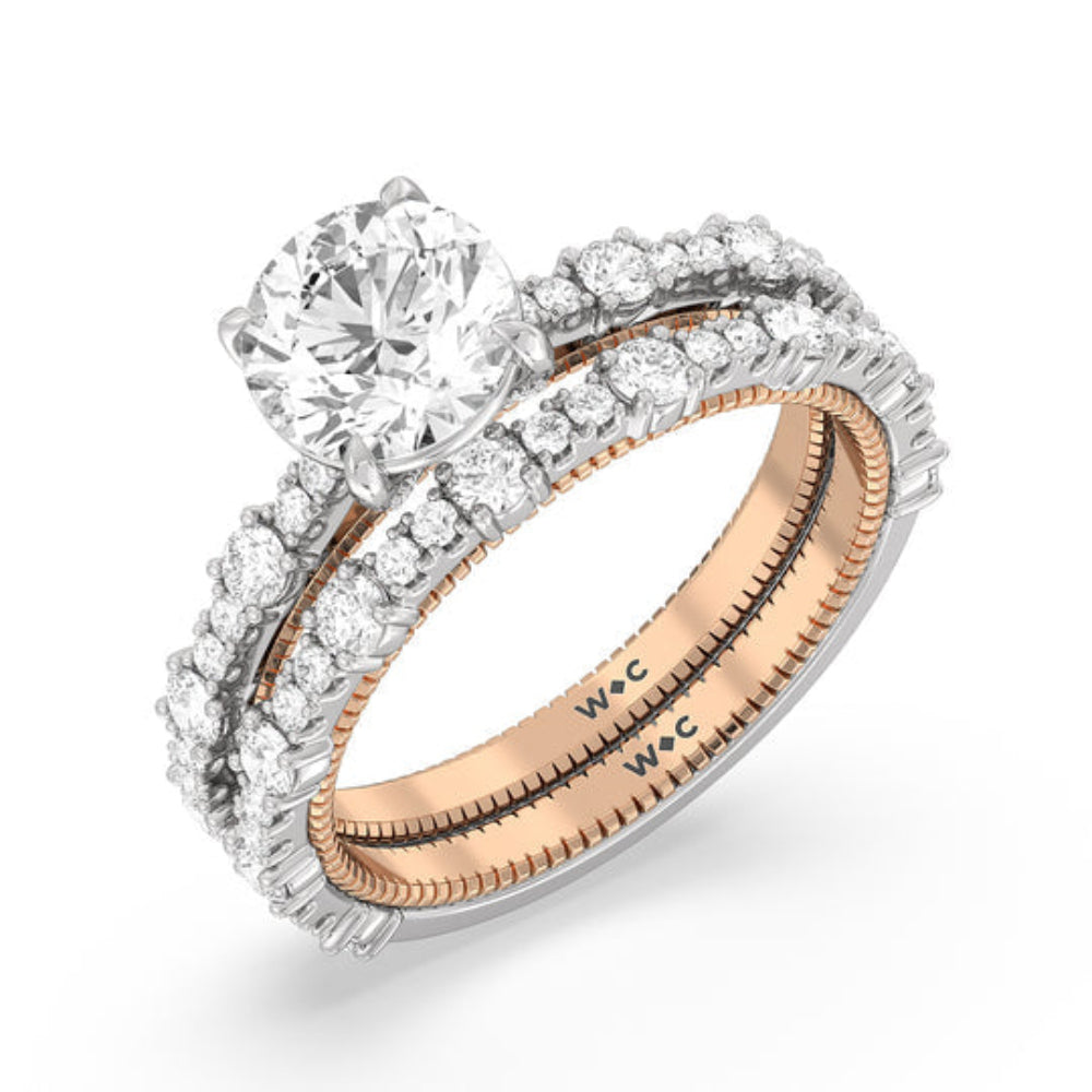 Oval Cut Celestia Milgrain Engagement Ring with Lab Grown Diamond in 14KT Platinum view 6
