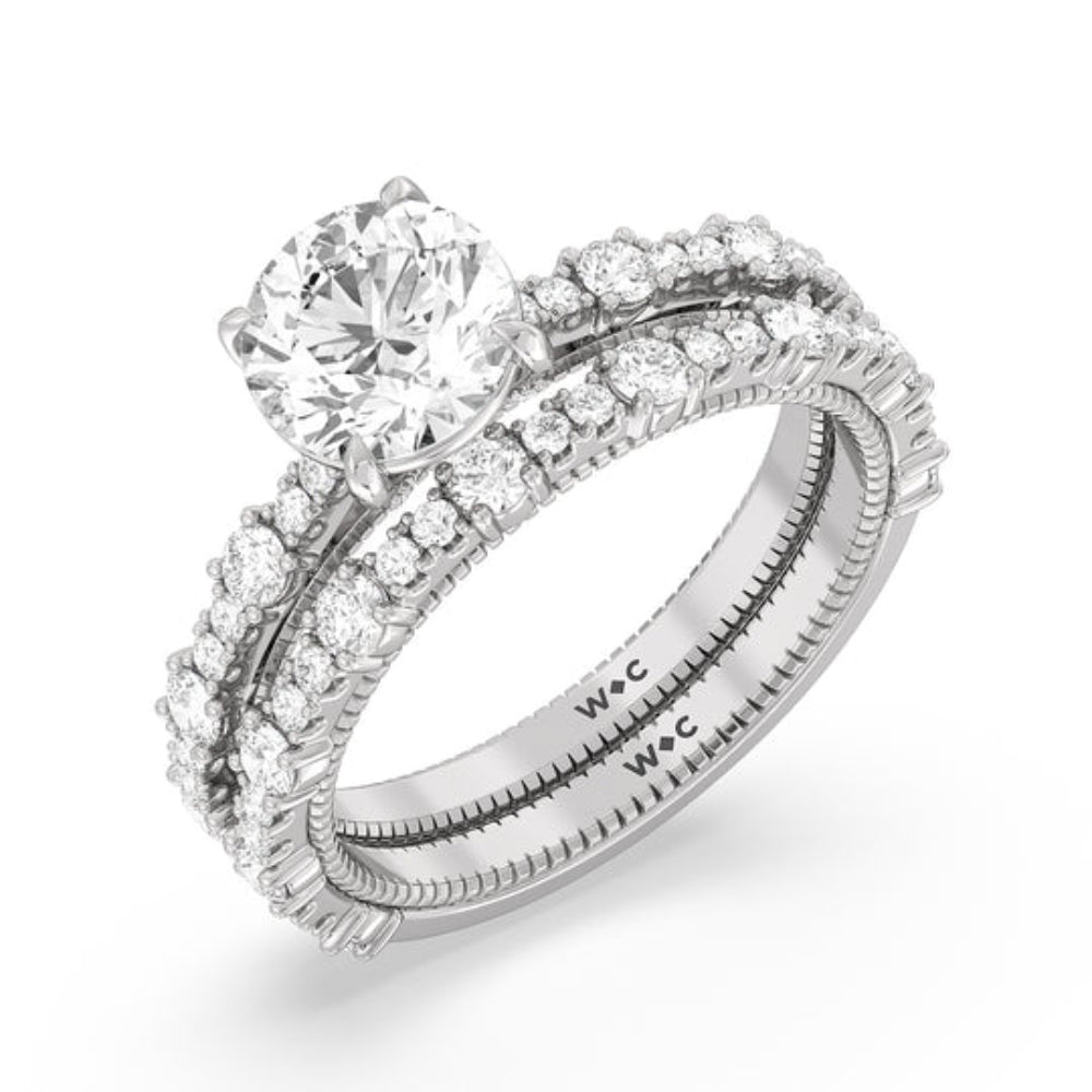 Oval Cut Celestia Milgrain Engagement Ring with Lab Grown Diamond in 14KT Platinum view 4
