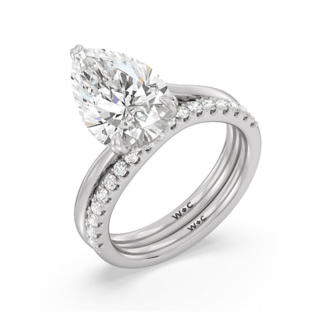 Oval Cut Elegance Bypass Hidden Halo Engagement Ring with Lab Grown Diamond in 14KT Rose Gold view 4

