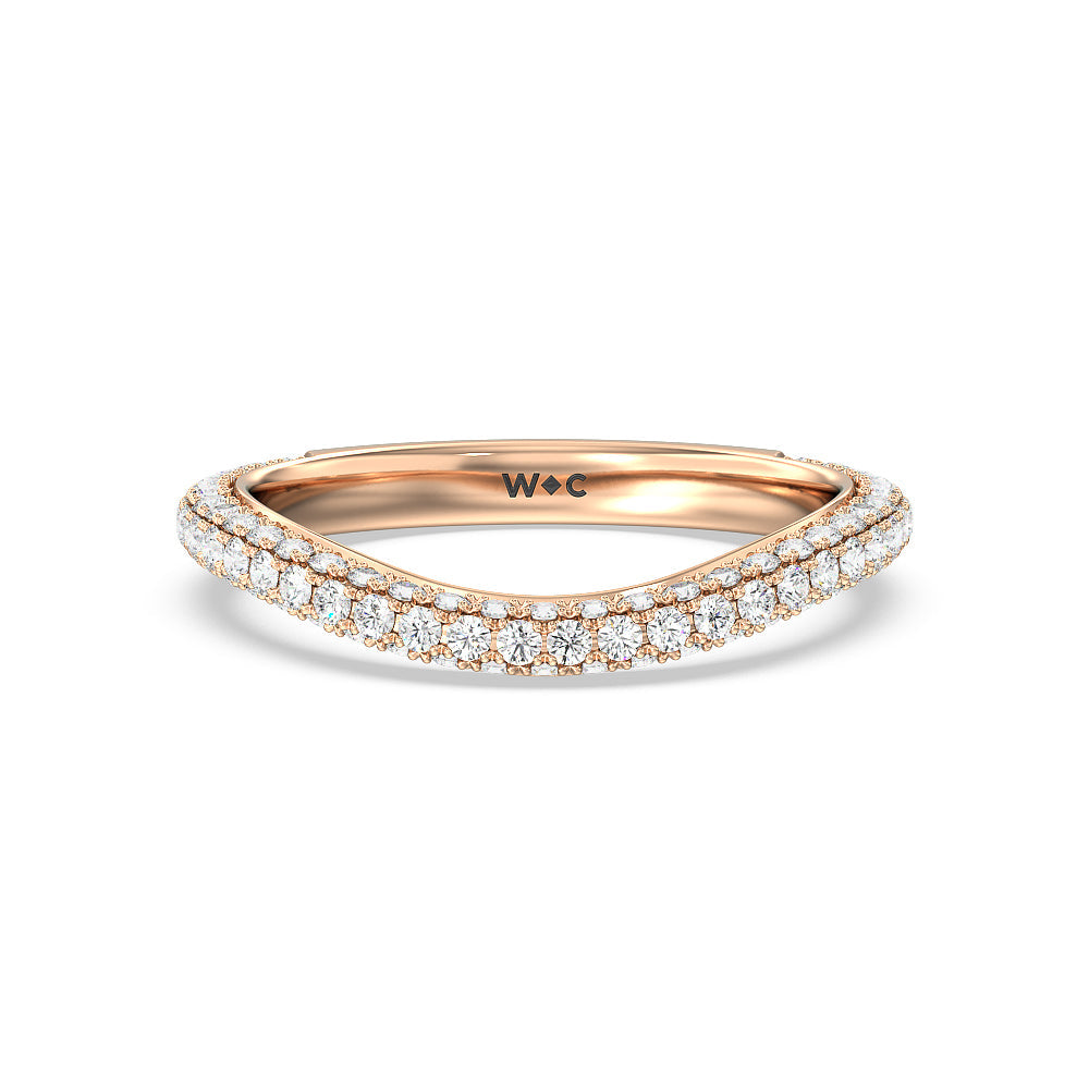 The Windsor Wedding Band with 18KT Rose Gold Cut Diamond in 14KT Rose Gold view 2
