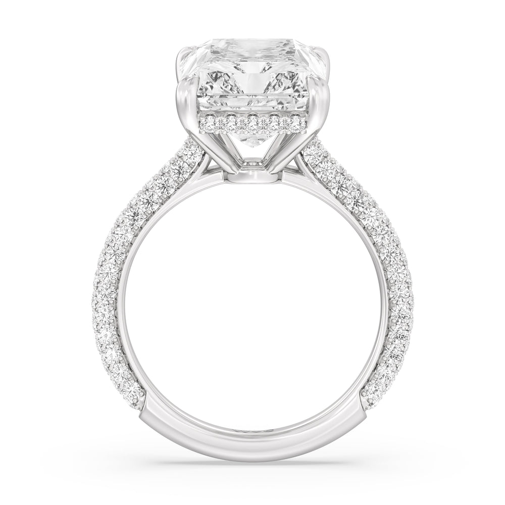 5.00ct Radiant Windsor Engagement Ring with 5 9/10 Cut Diamond in 14KT Radiant view 3
