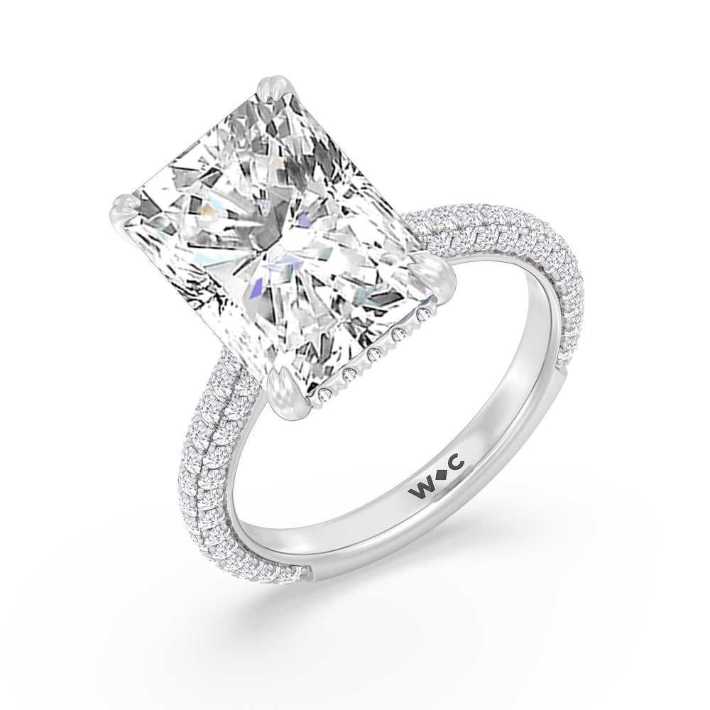 5.00ct Radiant Windsor Engagement Ring with 5 9/10 Cut Diamond in 14KT Radiant view 4
