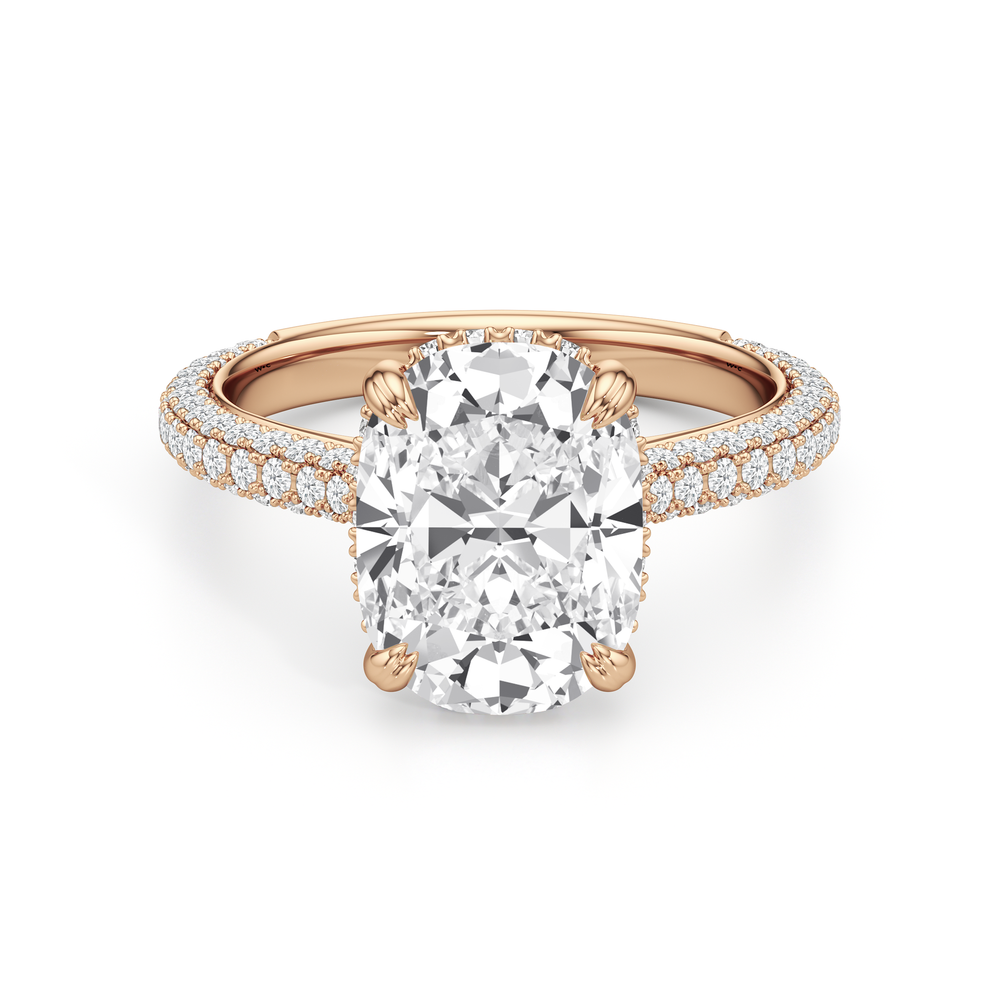 Antique Cushion Cut The Windsor Ring with Lab Grown Diamond in 14KT Rose Gold view 2
