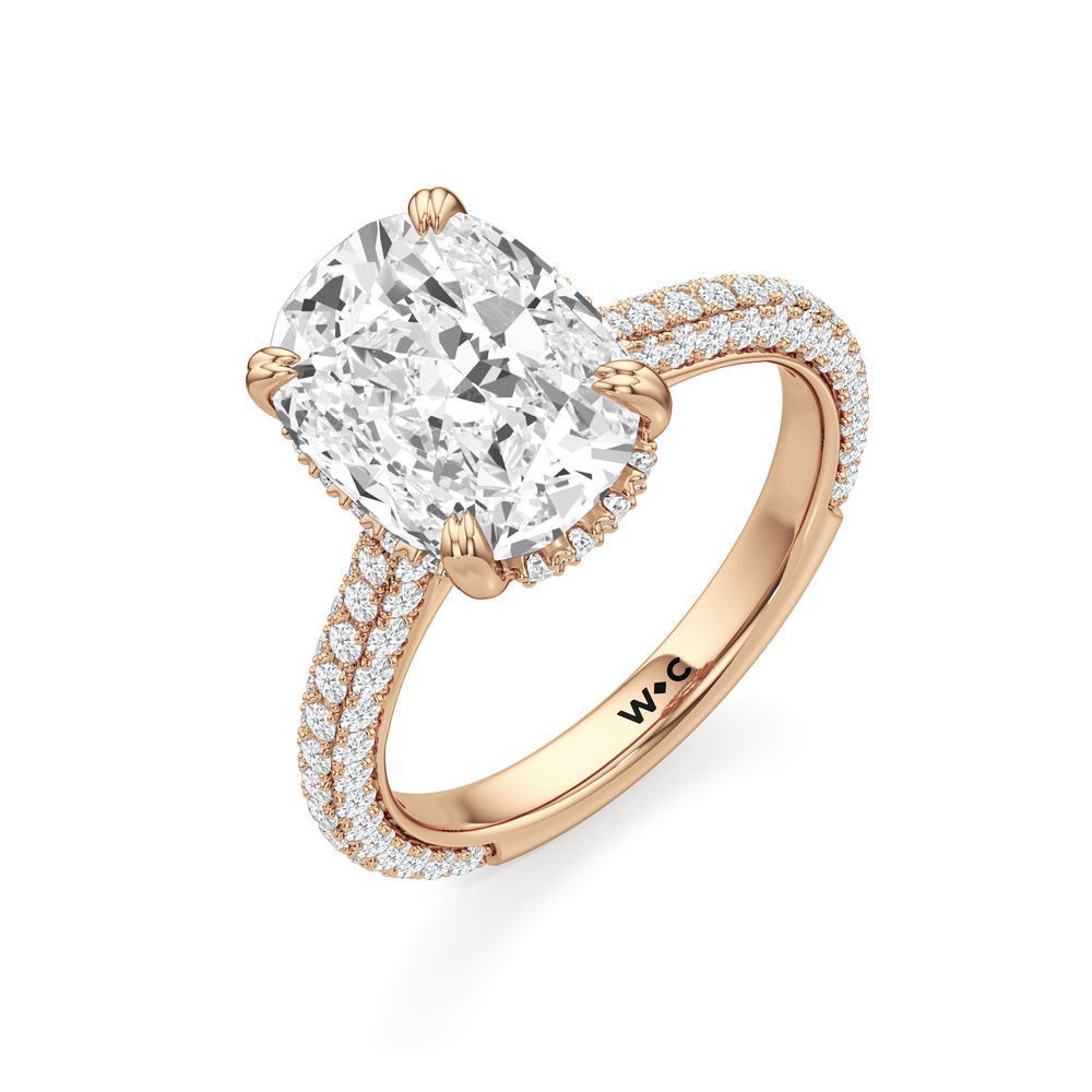 Antique Cushion Cut The Windsor Ring with Lab Grown Diamond in 14KT Rose Gold view 6

