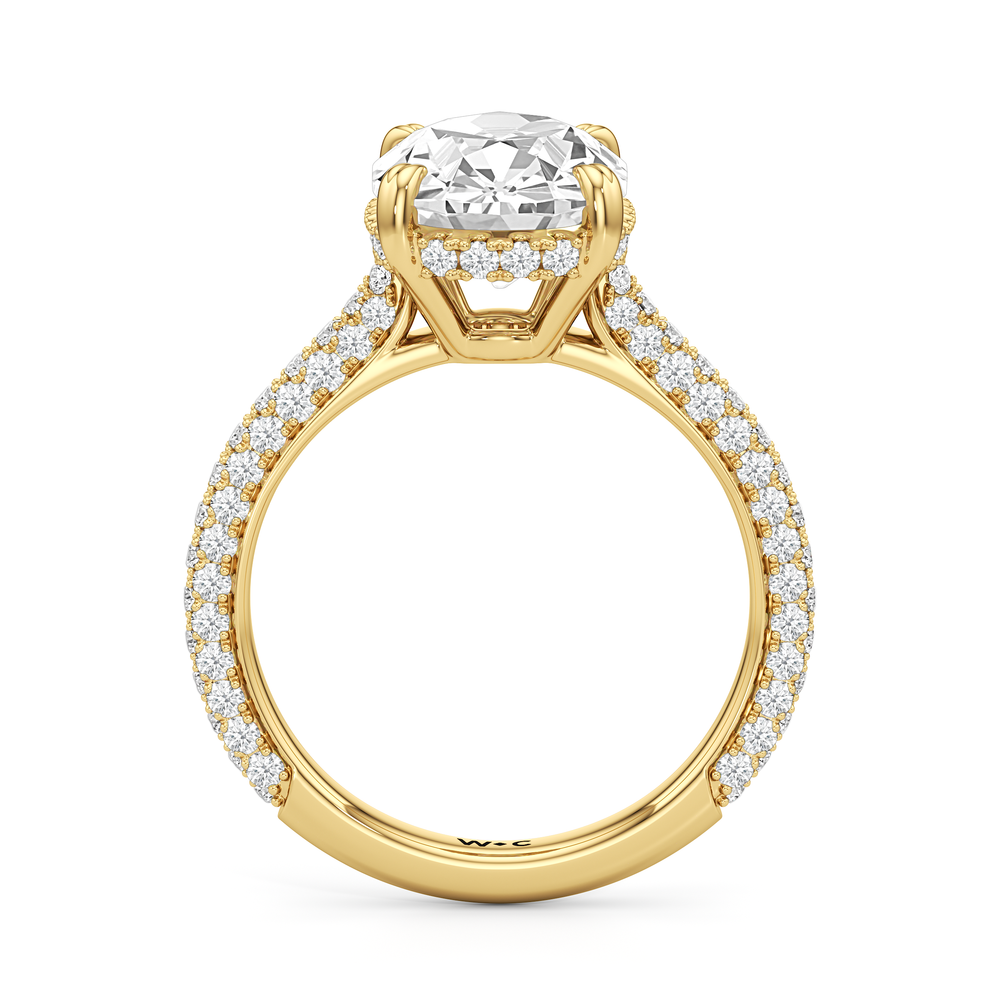 Antique Cushion Cut The Windsor Ring with Lab Grown Diamond in 14KT Yellow Gold view 6
