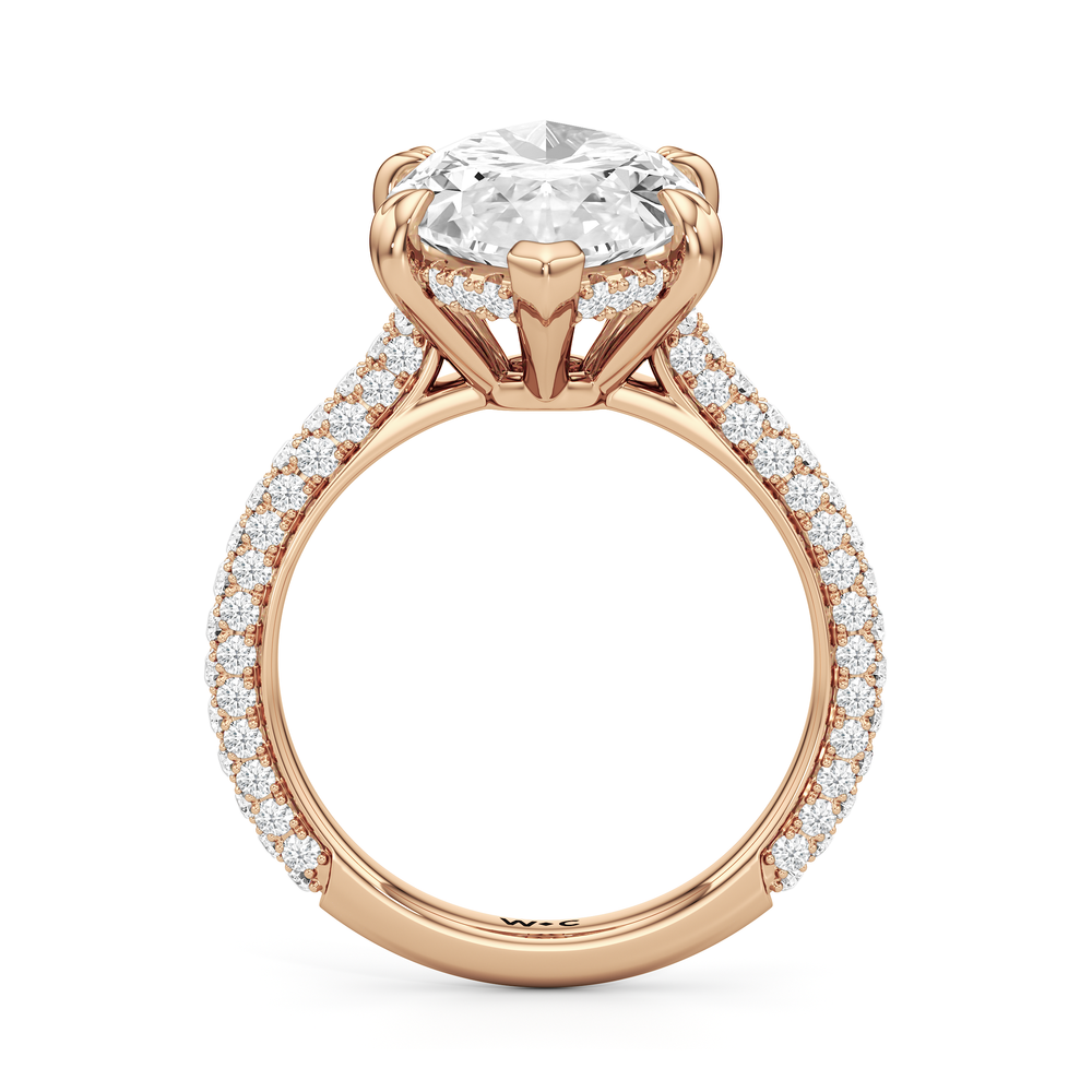 The Windsor Ring with Marquise Cut Diamond in 14KT Rose Gold view 6
