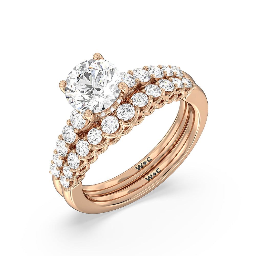 Oval Cut Galleria Open Work Side Stone & Hidden Halo Engagement Ring with Lab Grown Diamond in 14KT Rose Gold view 6
