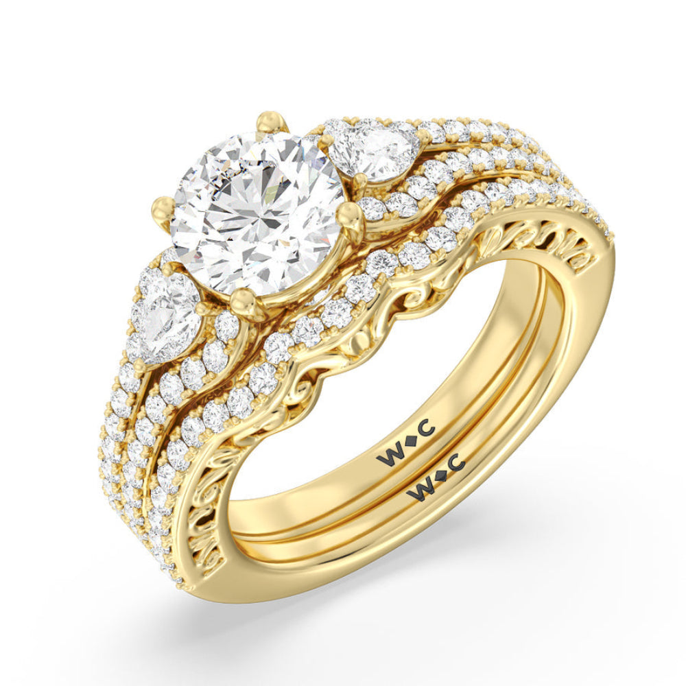 Galleria Ornate Vintage Engagement Ring with Oval Cut Diamond in 14KT Rose Gold view 5
