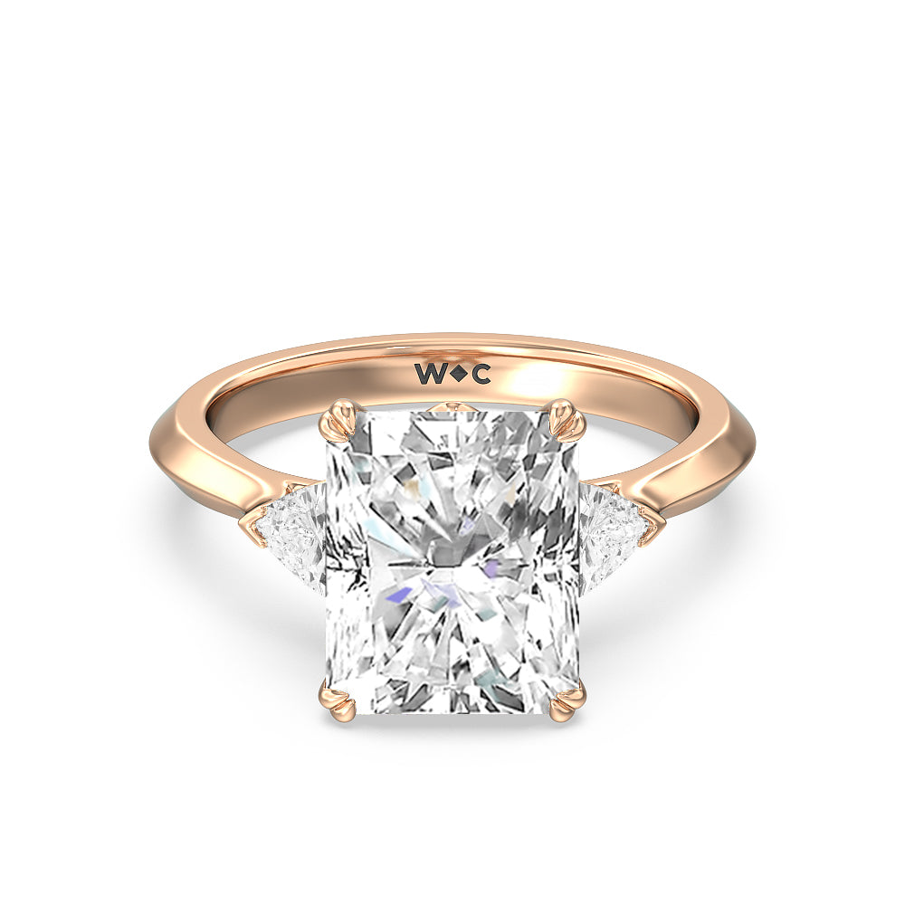 4.50 Ctw Wedding Ring Set. Rose Gold Wedding Rings. Radiant Cut Engagement  Ring. Eternity Bands. Rose Gold Wedding Bands. Radiant Cut Ring. 