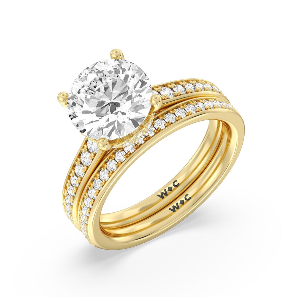Tapering Scalloped Hidden Halo Engagement Ring with Oval Cut Diamond in 14KT Rose Gold view 5
