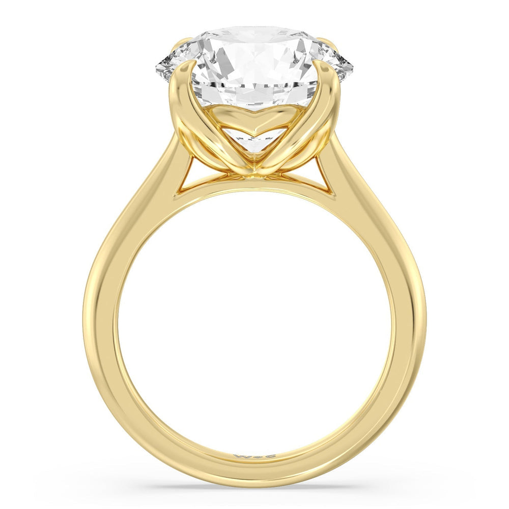 Round Cut Famed Tulip Cathedral Ring with Lab Grown Diamond in 14KT Yellow Gold view 5
