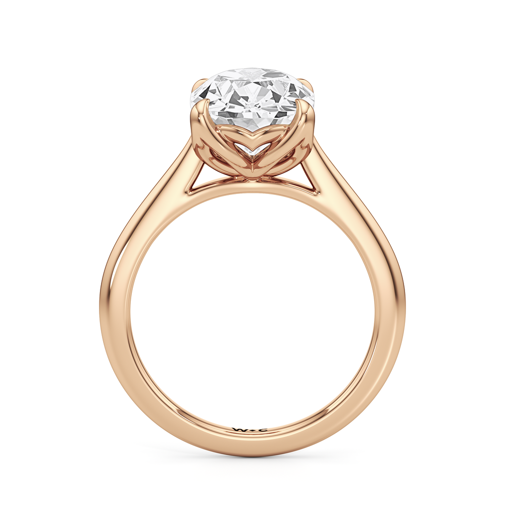 Antique Cushion Cut Famed Tulip Cathedral Ring with Lab Grown Diamond in 14KT Rose Gold view 5
