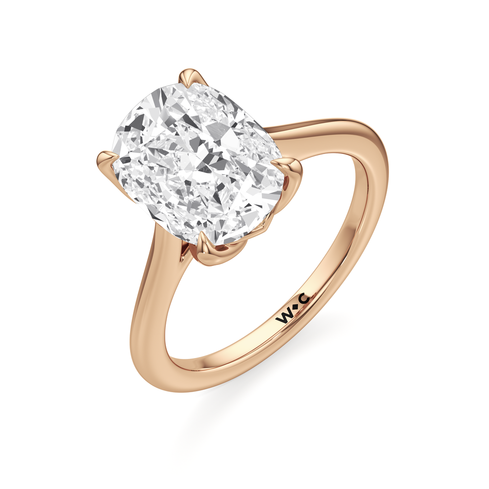 Antique Cushion Cut Famed Tulip Cathedral Ring with Lab Grown Diamond in 14KT Rose Gold view 6
