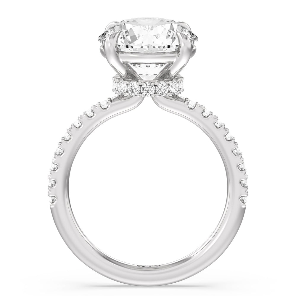 Exquisite Hidden Halo Ring with Round Cut Diamond in 14KT Platinum view 2
