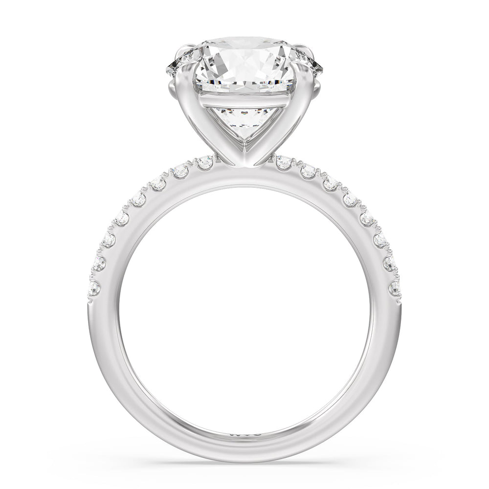 Eminent Classic Pave Ring with Round Cut Diamond in 14KT Platinum view 2
