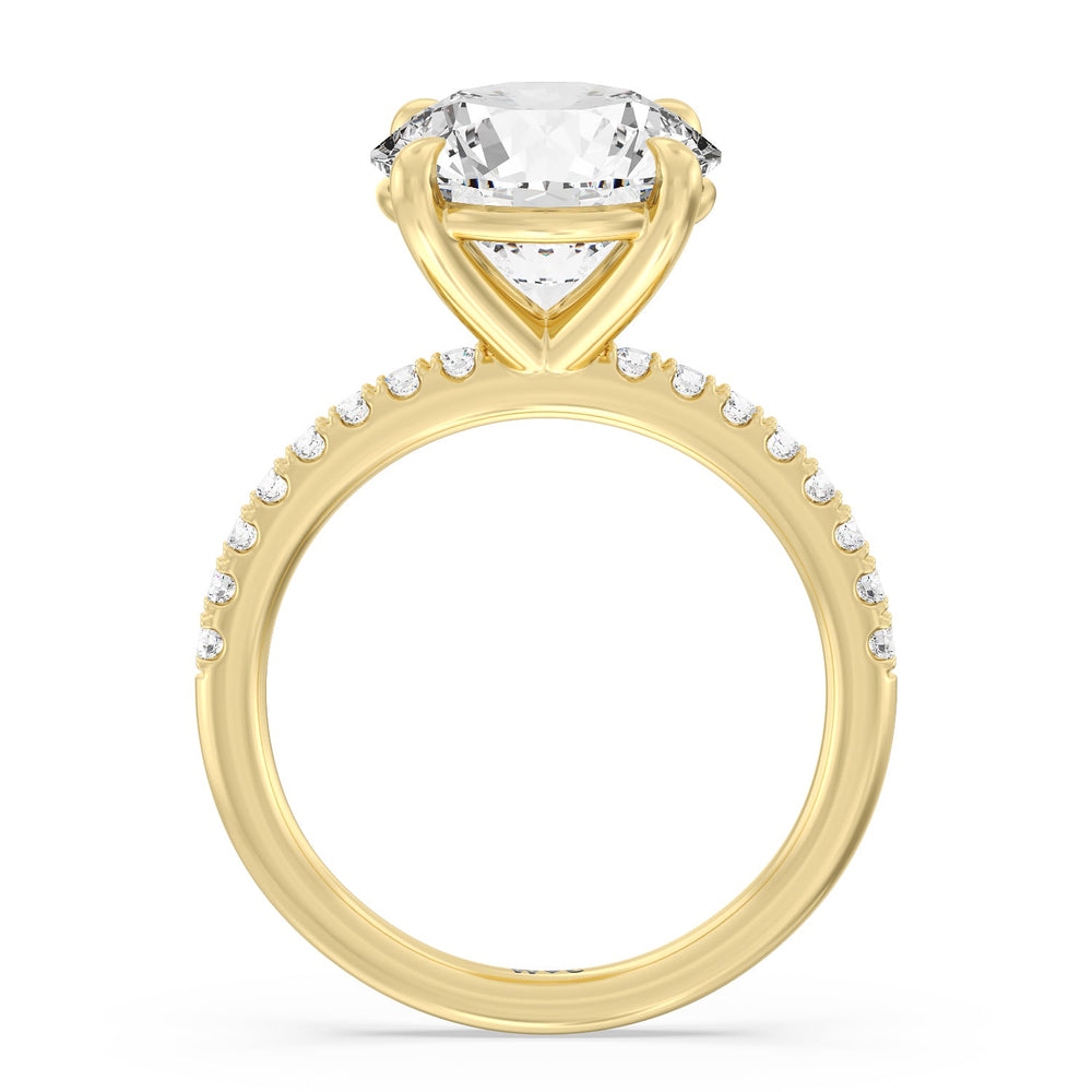 Eminent Classic Pave Ring with Round Cut Diamond in 14KT Yellow Gold view 2

